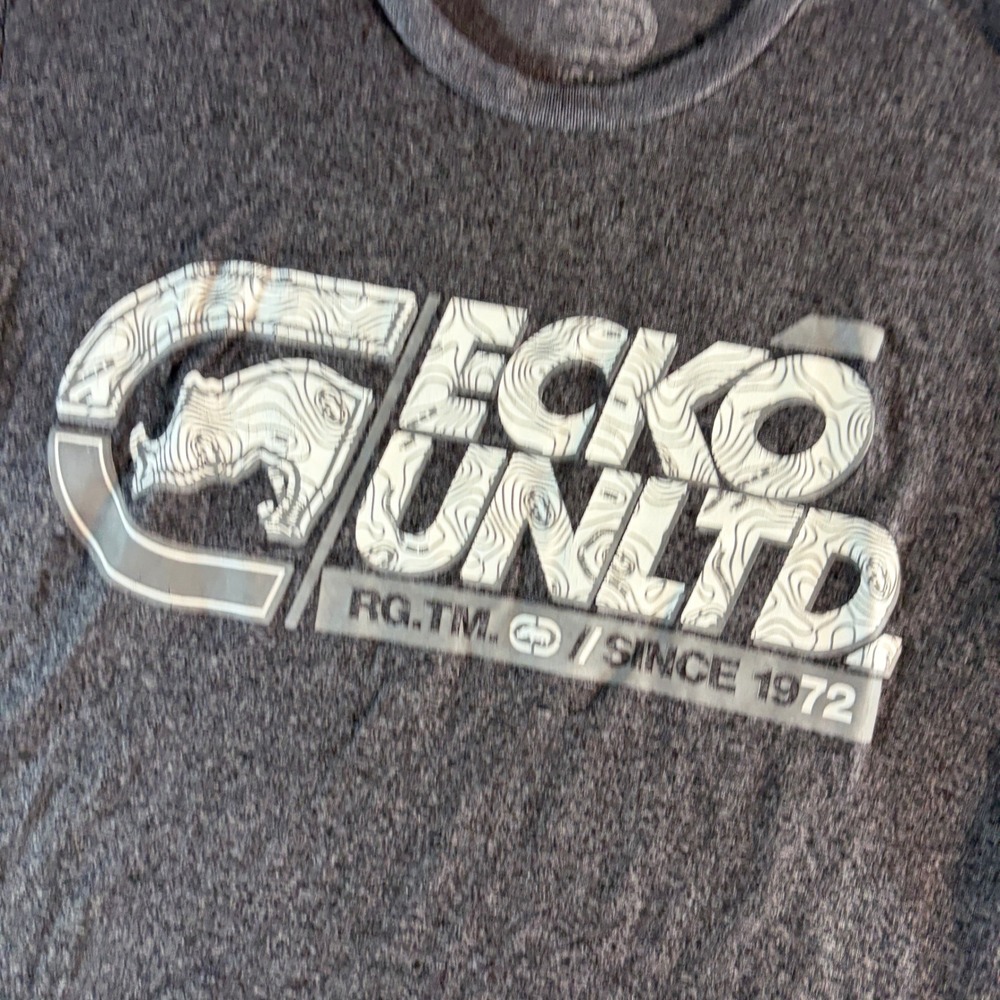 Ecko Unltd Mens Graphic T-Shirt Charcoal Grey Rhino Logo Short Sleeve Size M - Picture 4 of 5